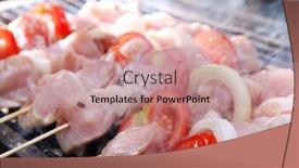  Presentation with charcoal - Colorful slide set enhanced with fresh raw turkey pork red meat fillet shish kebab on wooden skewers over vintage kind brazier full with ready charcoal backdrop and a coral colored foreground