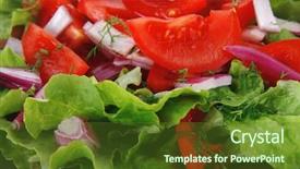 Presentation with green plate - Beautiful slides featuring fresh raw vegetable salad backdrop and a tawny brown colored foreground