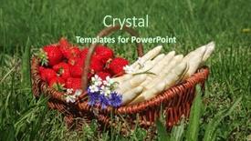  Presentation with strawberries - Slide set consisting of fresh-raw-white-asparagus background and a  colored foreground