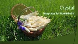  Presentation with asparagus - PPT theme enhanced with fresh-raw-white-asparagus background and a tawny brown colored foreground
