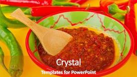  Presentation with pepper - Colorful slide deck enhanced with fresh red and green paper backdrop and a crimson colored foreground