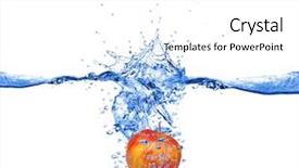  Presentation with fresh water - Cool new presentation theme with fresh red apple dropped backdrop and a  colored foreground