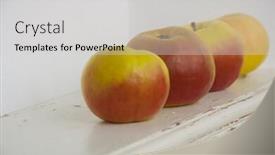  Presentation with rural - Audience pleasing slide set consisting of fresh red apples closeup on white wooden rural boards backdrop and a light gray colored foreground