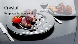  Presentation with fresh meat - Cool new PPT layouts with fresh-red-beef-meat-steak backdrop and a light gray colored foreground