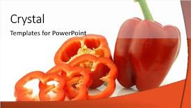  Presentation with capsicum - Slides having fresh red bell pepper capsicum background and a  colored foreground
