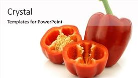  Presentation with capsicum - Amazing PPT layouts having fresh-red-bell-pepper-capsicum backdrop and a white colored foreground