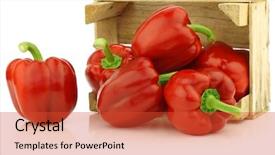  Presentation with capsicum - PPT layouts featuring fresh red bell peppers capsicum background and a red colored foreground