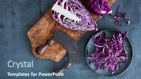  Presentation with cabbage - Cool new presentation theme with fresh-red-cabbage-sliced backdrop and a ocean colored foreground