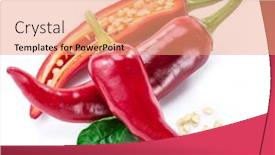  Presentation with red chilli - Presentation design featuring fresh-red-chilli-peppers background and a coral colored foreground