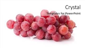  Presentation with branch - Cool new presentation theme with fresh red grapes branch isolated backdrop and a white colored foreground