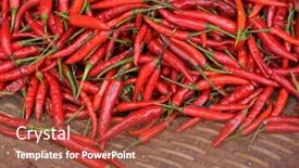  Presentation with peppers - Colorful slides enhanced with fresh-red-hot-chili-peppers backdrop and a red colored foreground