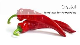  Presentation with hot sauce - Colorful slides enhanced with fresh red hot pepper backdrop and a white colored foreground