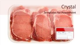  Presentation with fresh meat - Colorful presentation enhanced with fresh red meat packed backdrop and a lemonade colored foreground