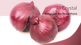  Presentation with red onion - Beautiful presentation theme featuring fresh-red-onion-isolated backdrop and a coral colored foreground