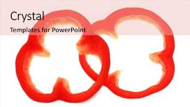 Presentation with pepper - Cool new PPT theme with fresh red pepper slices isolated backdrop and a coral colored foreground