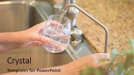  Presentation with reverse osmosis - Slide set with fresh reverse osmosis purified water background and a coral colored foreground