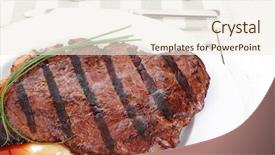  Presentation with sauces - PPT theme enhanced with fresh rich juicy grilled beef background and a  colored foreground