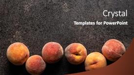  Presentation with bio - PPT theme with fresh-ripe-bio-peaches background and a dark gray colored foreground