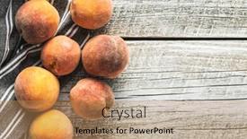  Presentation with bio - Beautiful PPT layouts featuring fresh-ripe-bio-peaches backdrop and a coral colored foreground