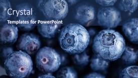  Presentation with blueberries - Presentation theme with fresh-ripe-blueberries-ready background and a ocean colored foreground