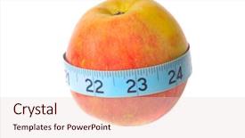  Presentation with tape measure - Audience pleasing theme consisting of fresh ripe fuji apple hybrid backdrop and a lemonade colored foreground