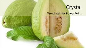  Presentation with guava - Slide deck enhanced with fresh ripe guava fruit background and a yellow colored foreground
