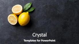  Presentation with dark space - Slide deck enhanced with fresh ripe lemons on dark background and a dark gray colored foreground