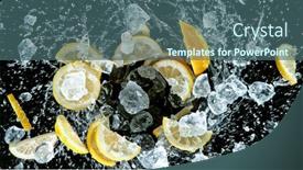  Presentation with lemons - Cool new PPT theme with fresh-ripe-lemons-with-ice backdrop and a ocean colored foreground