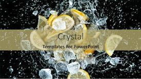  Presentation with lemons - Slide set enhanced with fresh-ripe-lemons-with-ice background and a yellow colored foreground