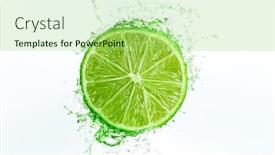  Presentation with freeze - Presentation design featuring fresh-ripe-lime-with-splashing background and a mint green colored foreground