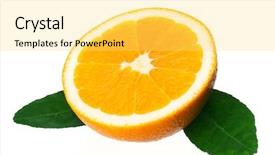  Presentation with orange green white - PPT layouts enhanced with fresh-ripe-orange-with-green background and a yellow colored foreground