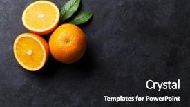  Presentation with dark space - PPT theme with fresh ripe oranges on dark background and a dark gray colored foreground