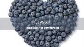  Presentation with blueberries - PPT theme enhanced with fresh-ripe-raw-blueberries background and a ocean colored foreground
