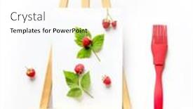  Presentation with high quality - PPT theme having fresh-ripe-raw-raspberries background and a  colored foreground