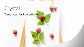  Presentation with high quality - PPT layouts with fresh-ripe-raw-raspberries background and a  colored foreground