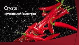  Presentation with red chilli - Cool new slide set with fresh-ripe-red-chilli-peppers backdrop and a black colored foreground
