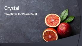  Presentation with dark space - Presentation theme featuring fresh ripe red oranges background and a gray colored foreground