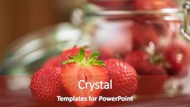  Presentation with strawberry - Presentation theme consisting of fresh ripe strawberry background and a crimson colored foreground