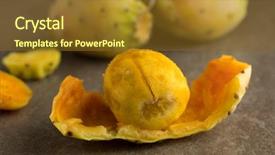  Presentation with yellow - Colorful slides enhanced with fresh ripe yellow peeled prickly backdrop and a tawny brown colored foreground