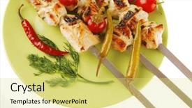  Presentation with kebab - Colorful PPT layouts enhanced with customer- 3d inscription with luminous line with spark on contrasting background backdrop and a gray colored foreground