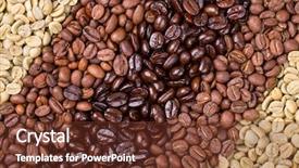  Presentation with coffee beans - PPT layouts consisting of fresh roasted and unroasted coffee background and a tawny brown colored foreground