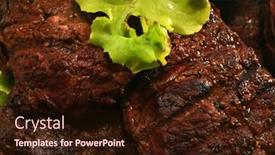  Presentation with fresh meat - Presentation having fresh-roasted-beef-meat background and a wine colored foreground