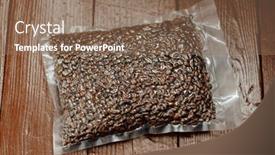  Presentation with coffee beans - Slide set consisting of fresh-roasted-coffee-beans-packed background and a coral colored foreground