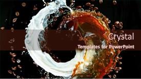  Presentation with milk splash - Slides enhanced with fresh-roasted-coffee-beans background and a wine colored foreground