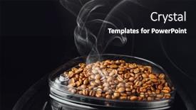  Presentation with coffee container - Presentation theme enhanced with fresh-roasted-coffee-beans background and a  colored foreground