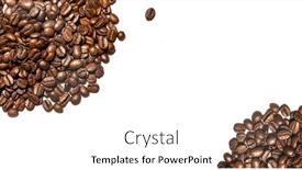  Presentation with high quality - PPT theme with fresh-roasted-dark-brown-coffee background and a white colored foreground
