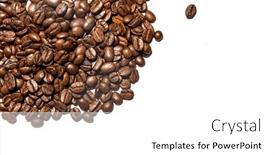  Presentation with high quality - Slide set featuring fresh-roasted-dark-brown-coffee background and a white colored foreground