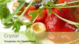  Presentation with rocket - Presentation theme consisting of fresh-rocket-salad-with-stewed background and a yellow colored foreground