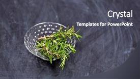  Presentation with lemongrass herb plant fresh leaves - Colorful PPT theme enhanced with fresh rosemary herb in glass backdrop and a dark gray colored foreground