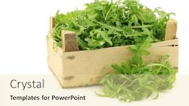  Presentation with leaves - Beautiful slides featuring fresh-rucola-leaves-eruca-sativa backdrop and a blonde colored foreground